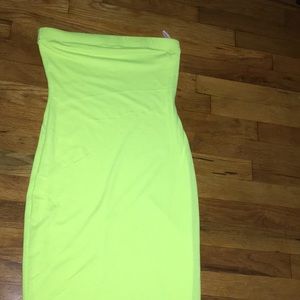 NEON GREEN BODY CON TUBE DRESS👑